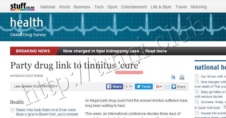 MDMA not cure tinnitus